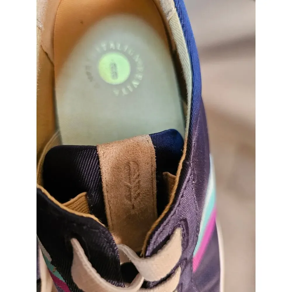 Revitalign Navy Casual Sneakers with Mint & Pink Stripe